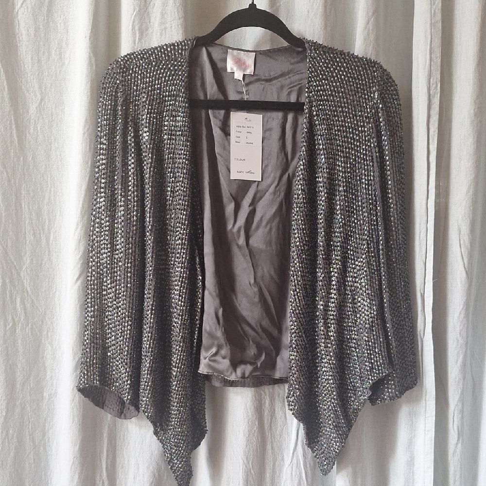 Parker Beaded Jacket 100% Silk And Rayon Lining